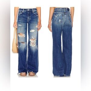 Mother Superior The Down Low Spinner Heel Wide Leg Low Rise Jeans in Bde Sz 30